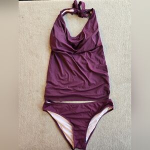 NWT Cupshe Halter Cowl Tankini Top With Standard Bottoms, Medium
